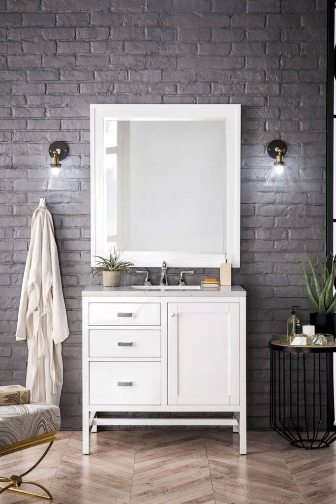Addison 36" Single Vanity Cabinet, Glossy White