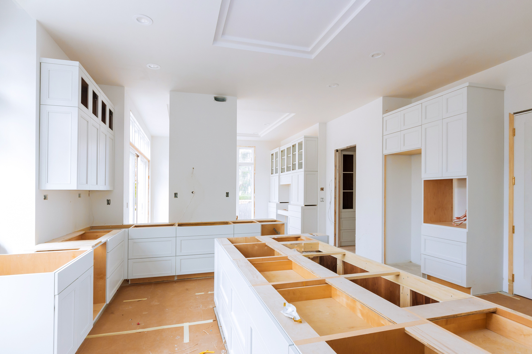white kitchen cabinet without the countertops
