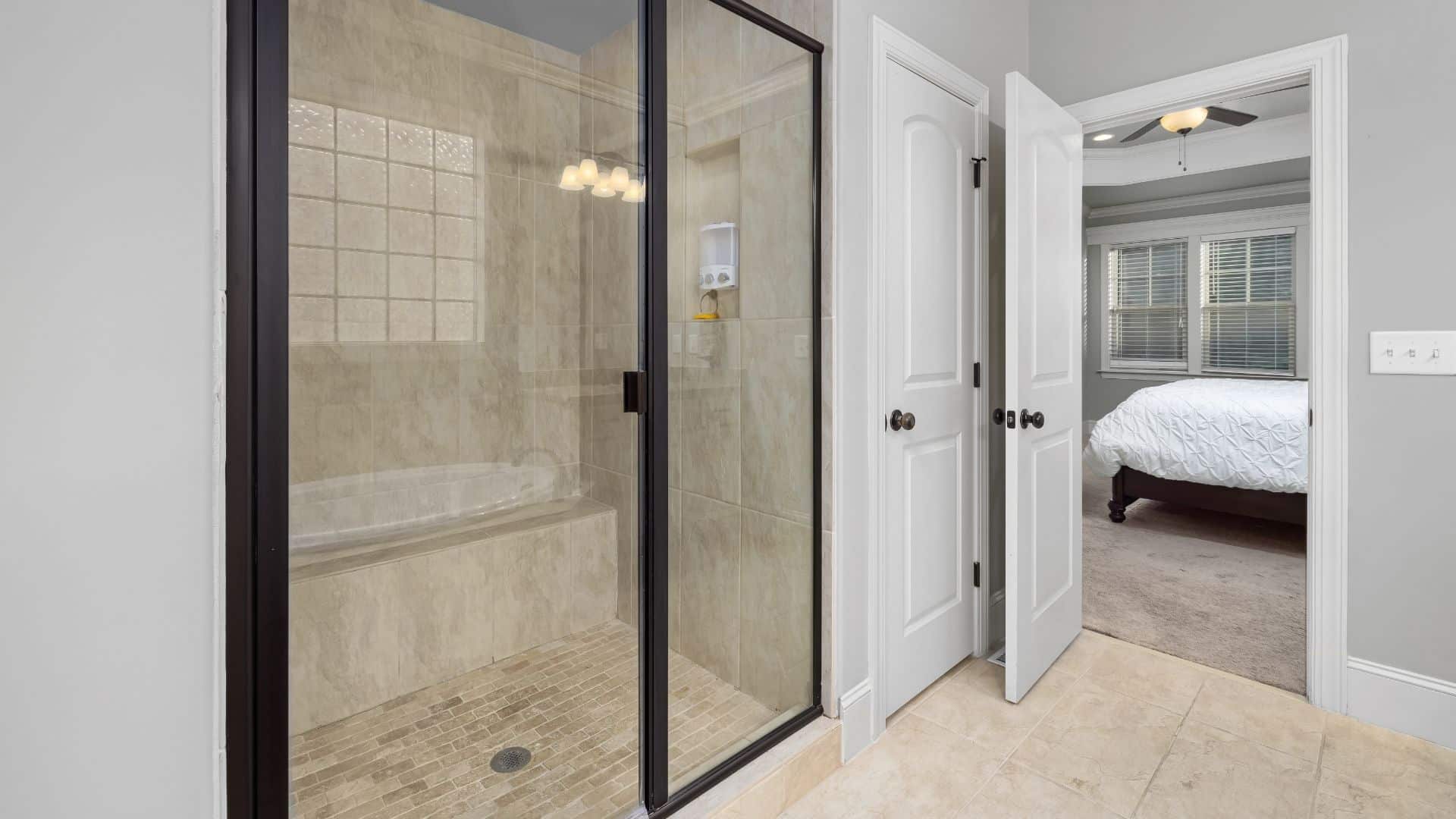 Sliding door for small bathroom