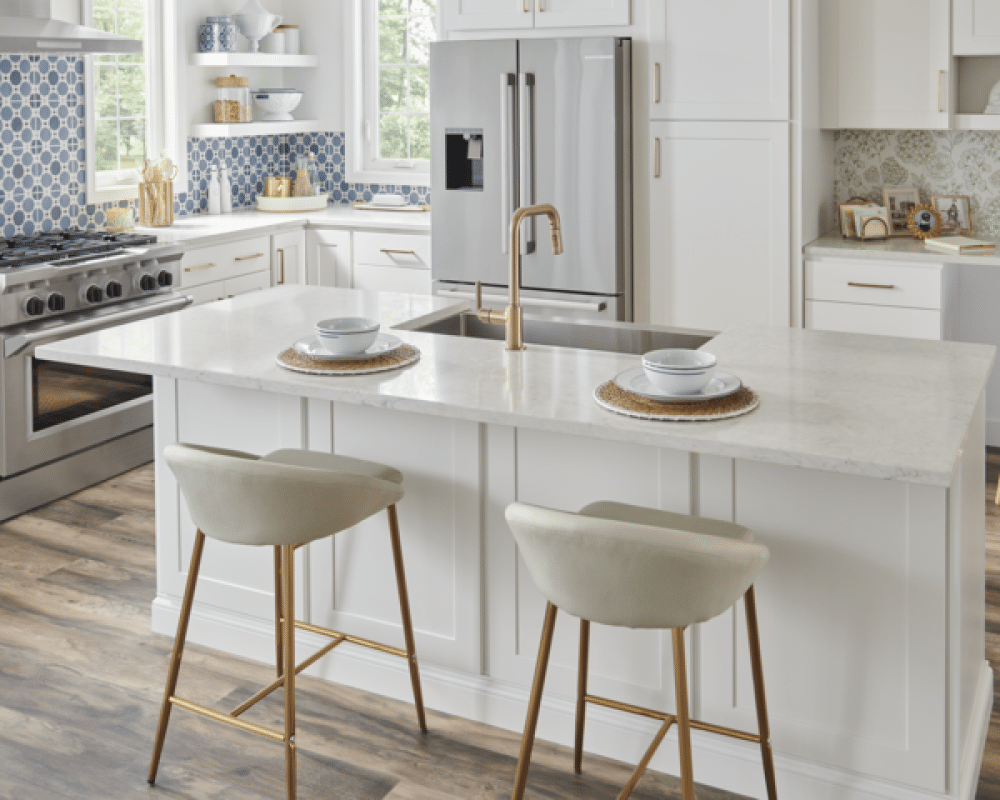 Wolf Kitchen Classic design in white cabinets and white countertop