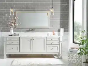 Relaxing bathroom style with transitional bathroom cabinets from waypoint