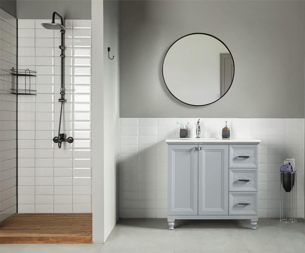 Grey Free-Standing bathroom vanity