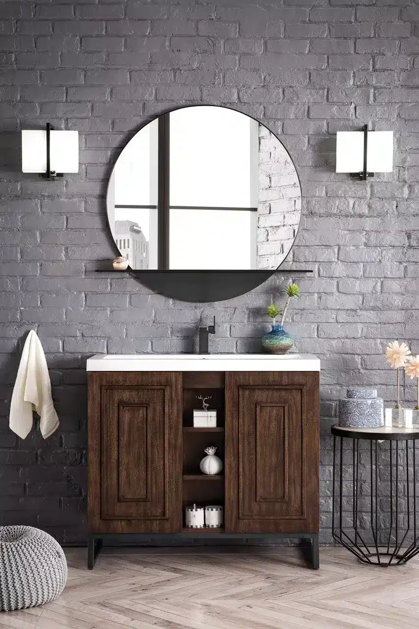 Brown Under-mounted sink bathroom vanity