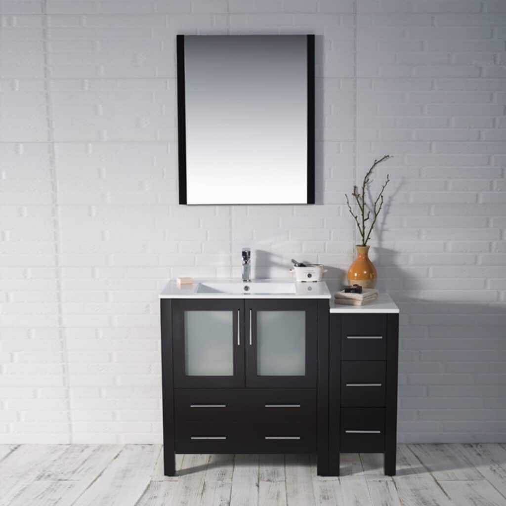 Front view Sydney 42″ Espresso (with side cabinet)