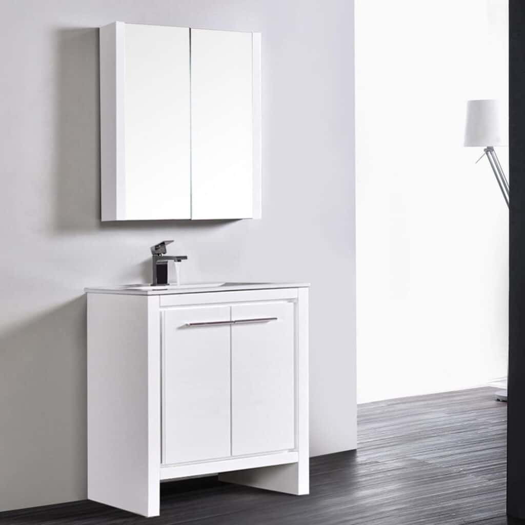 Side view Milan 30" Glossy White