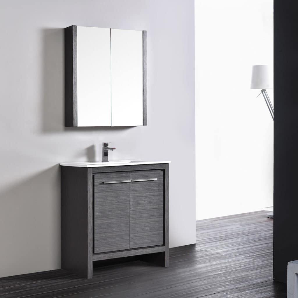 Side view Milan 30" Silver Grey