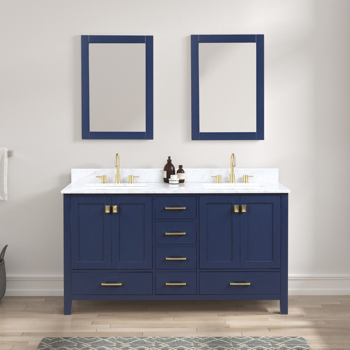 Blossom brand blue double sink bathroom vanities