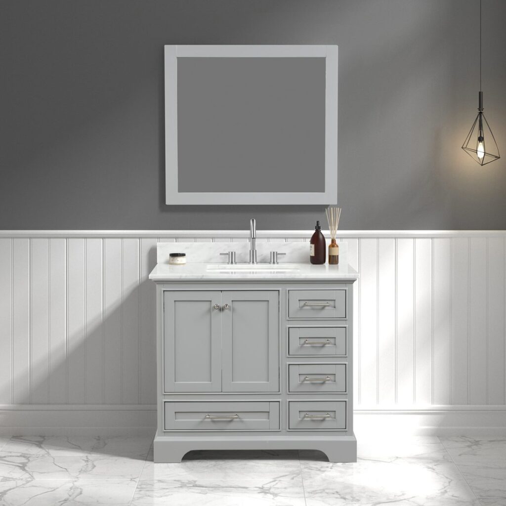 Front view Copenhagen 36″ Metal Grey
