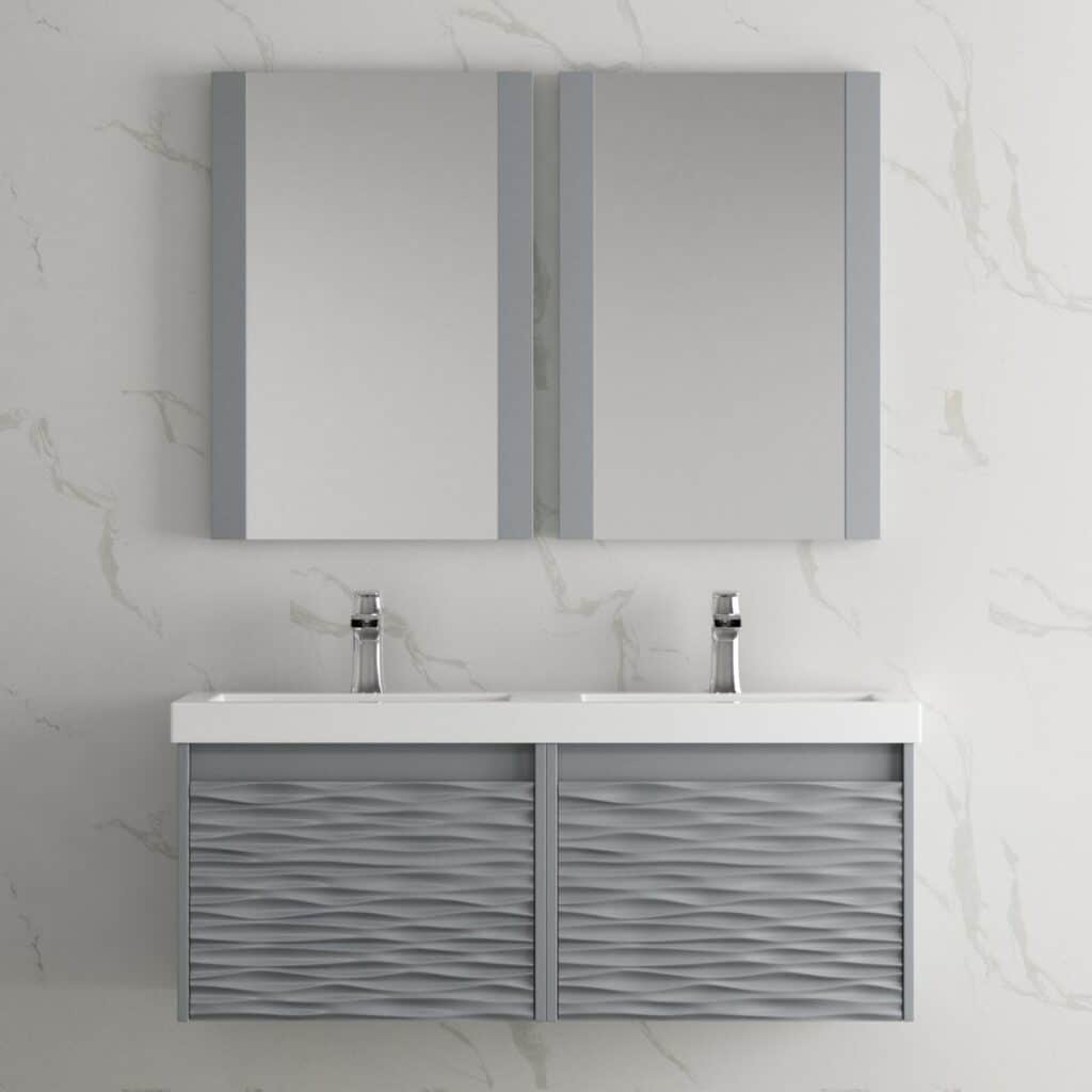 Grey wall-mounted bathroom vanity