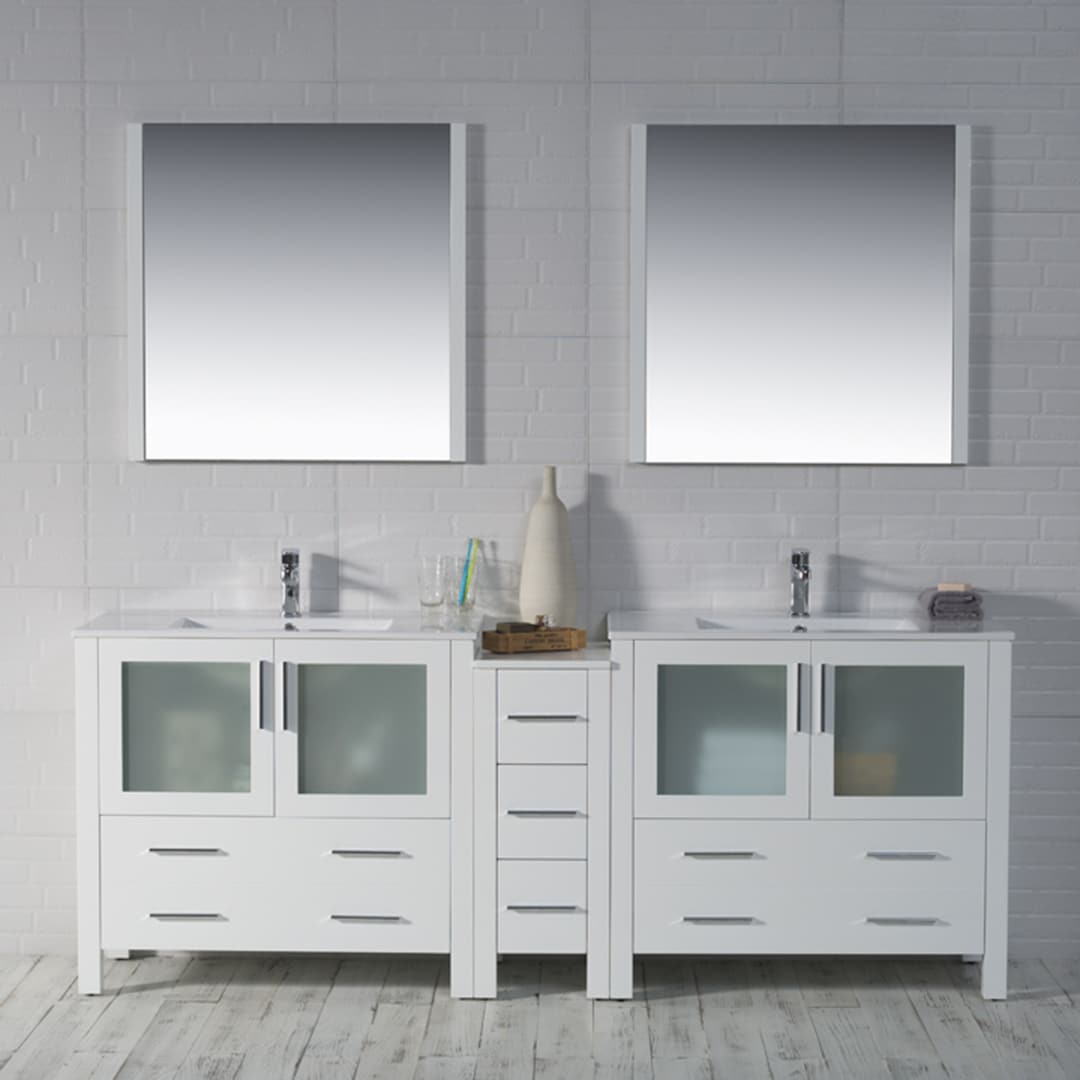 Double sink white vanities from Blossom