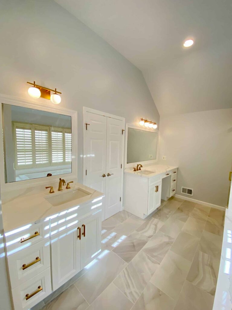 Elegant bathroom style with 2 vanities