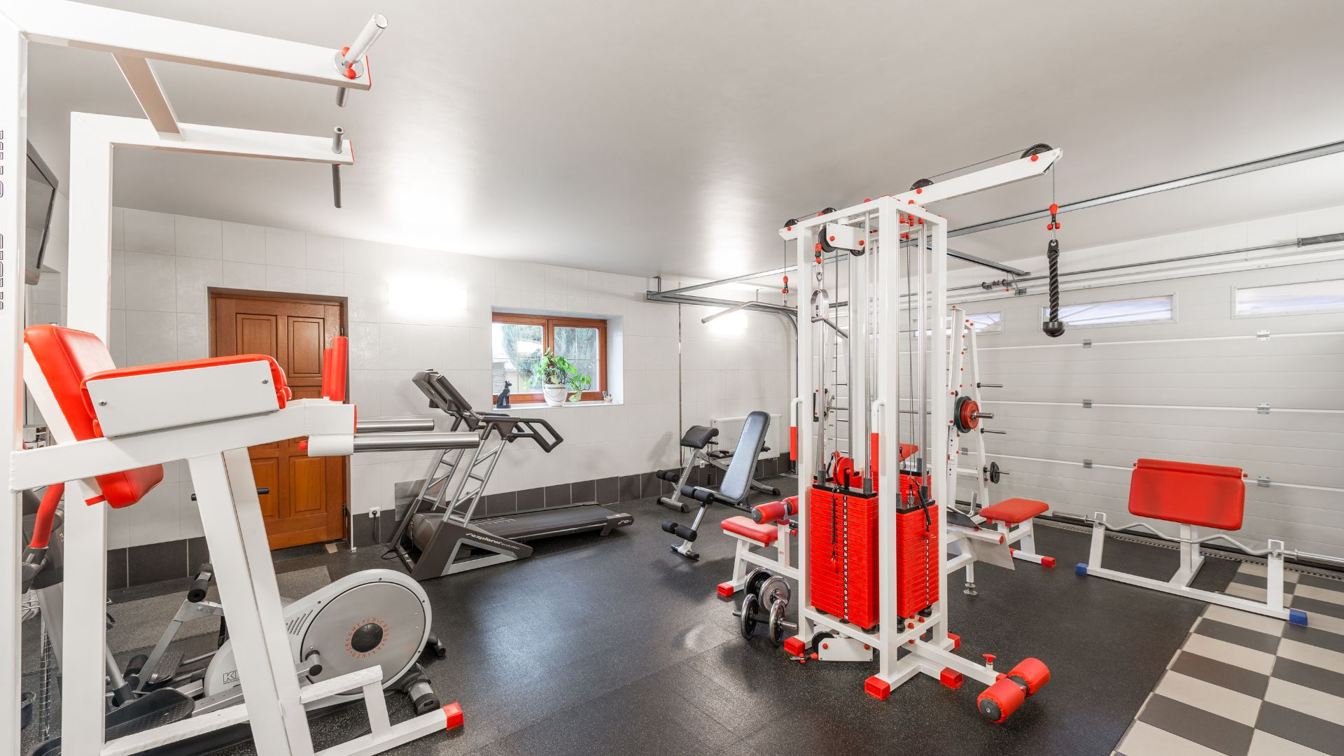 Basement Gym room with complete set of gym equipments
