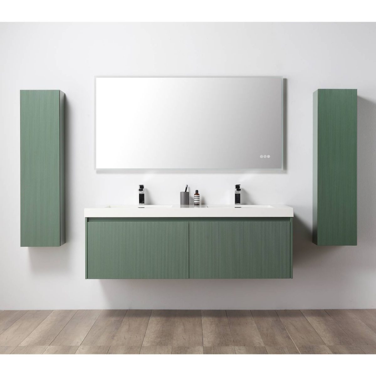 Green wall-mounted vanity