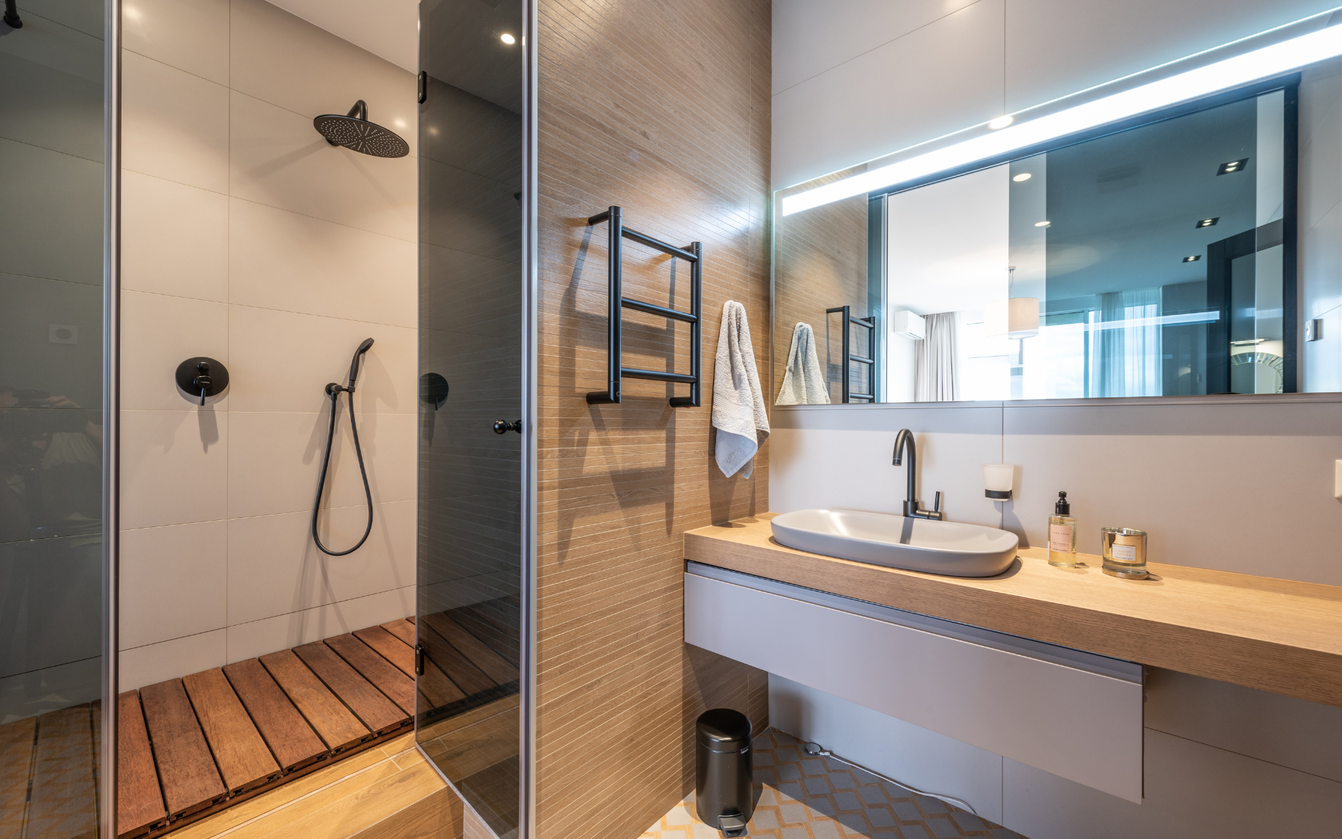 Elegant bathroom design with vanity and shower