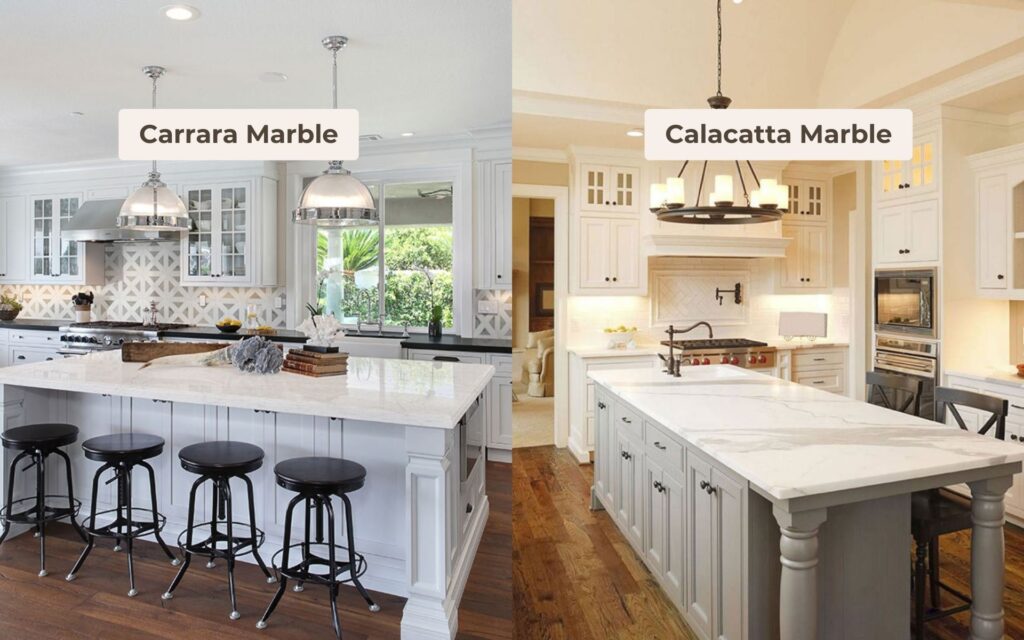The Difference Between Carrara and Calacatta Marble Countertops