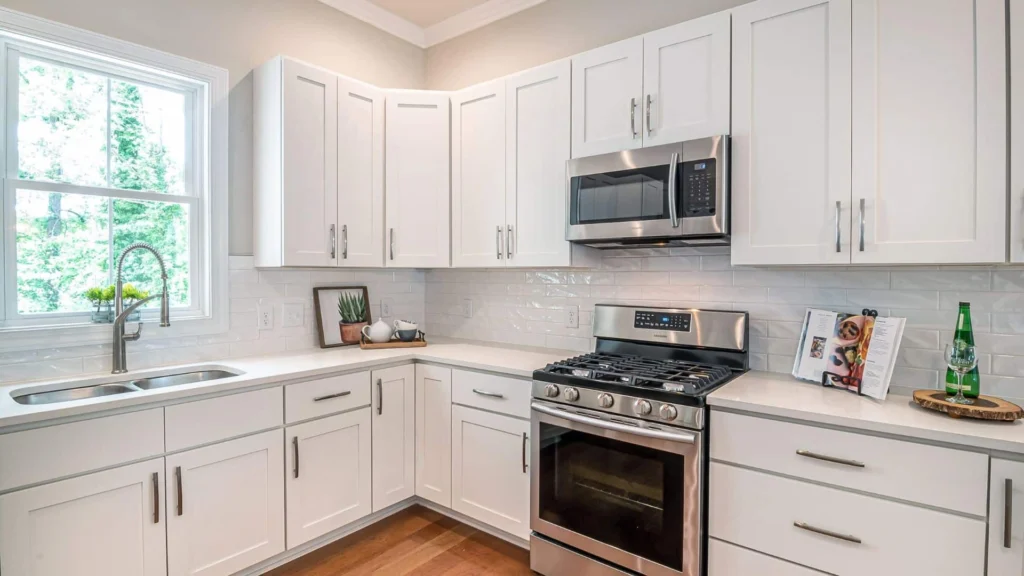 Small white kitchen ideas with shaker cabinet