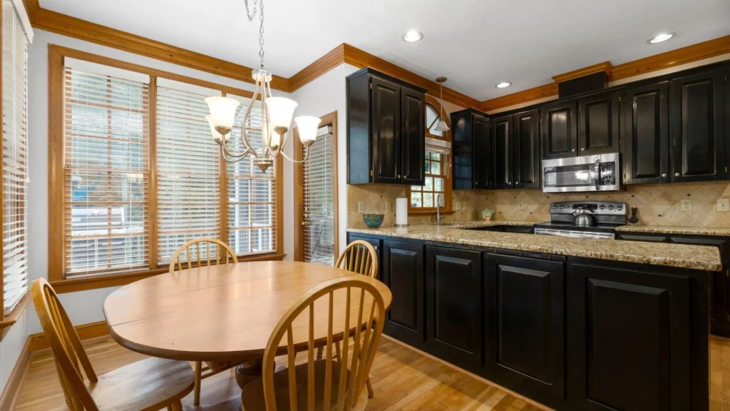 Dark brown kitchen design