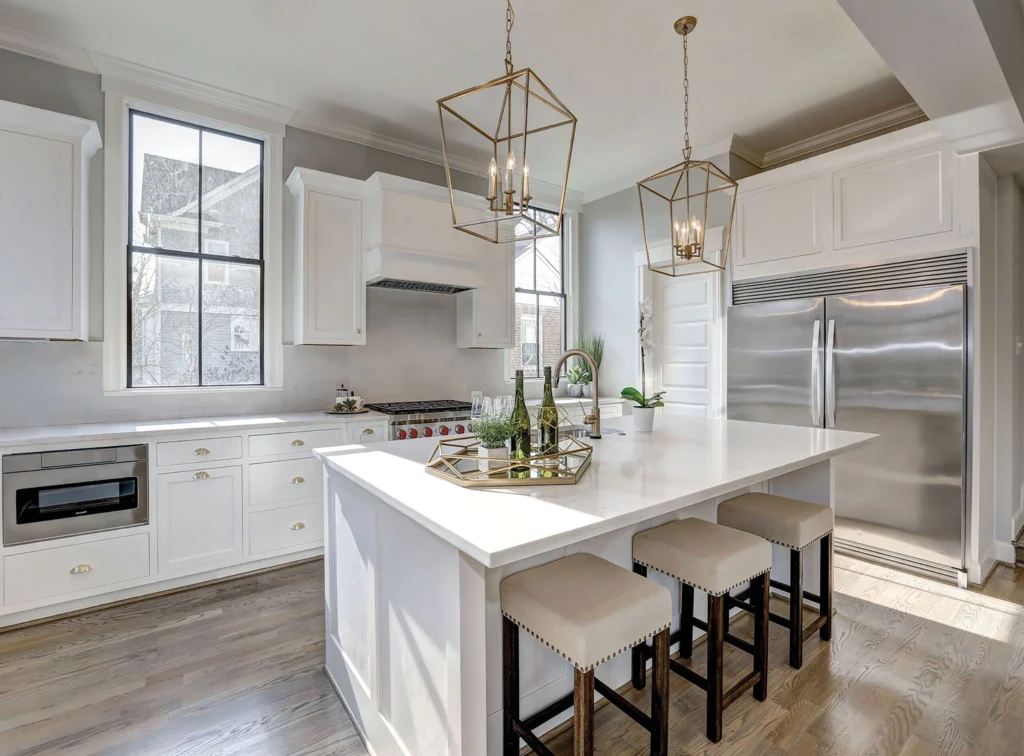 Woodharbor kitchen design with Madison cabinet doors