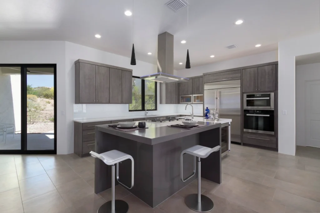 Woodharbor kitchen design with Cameron cabinet doors