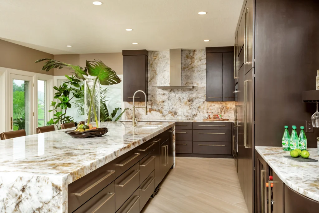 Woodharbor kitchen design with Cameron Alder cabinet doors