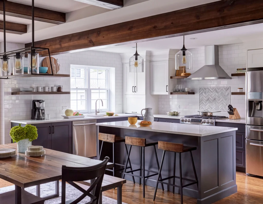 Woodharbor kitchen design with Oxboro cabinet doors
