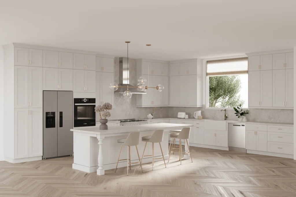 Adornus kitchen design with Vail Cabinet Doors