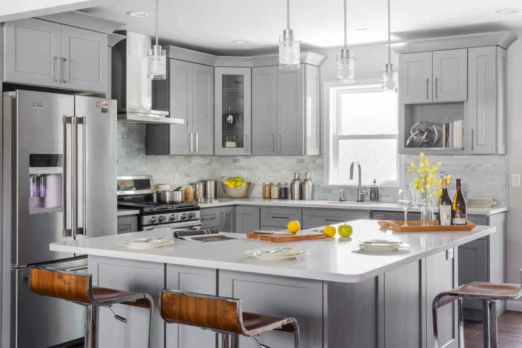 J&K Kitchen design with S5 Castle Grey Cabinet Doors