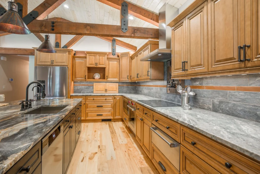 J&K Kitchen design with C66 cinnamon Glazed Cabinet Doors