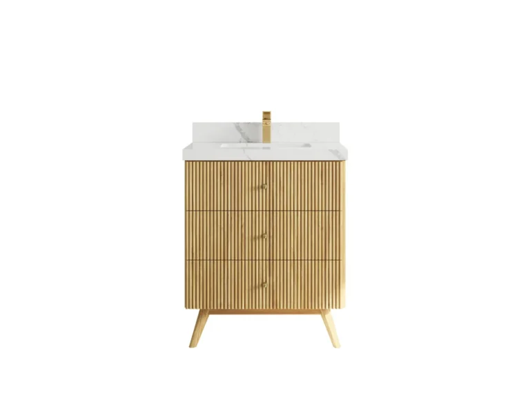 Pasadena Teak Wood 30" Single Sink Vanity, Light Natural Teak