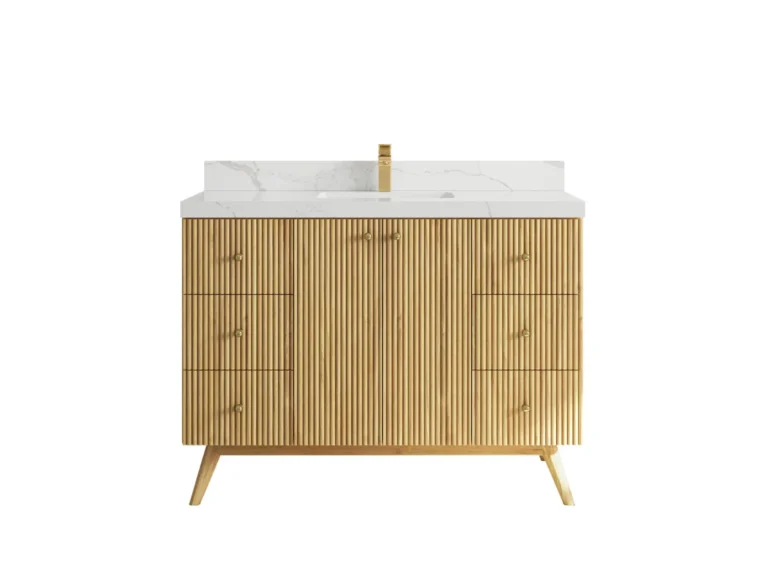 Pasadena Teak Wood 48" Single Sink Vanity, Light Natural Teak