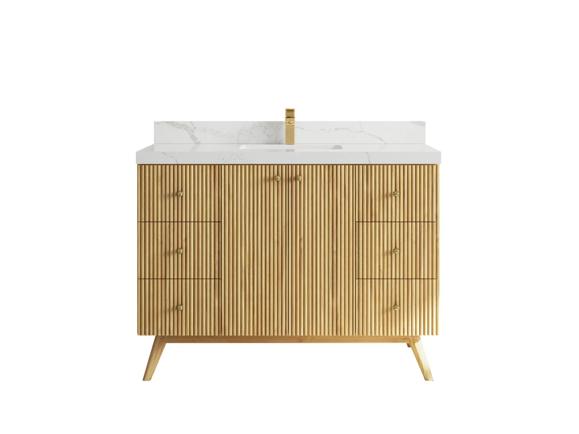 Pasadena Teak Wood 48" Single Sink Vanity, Light Natural Teak