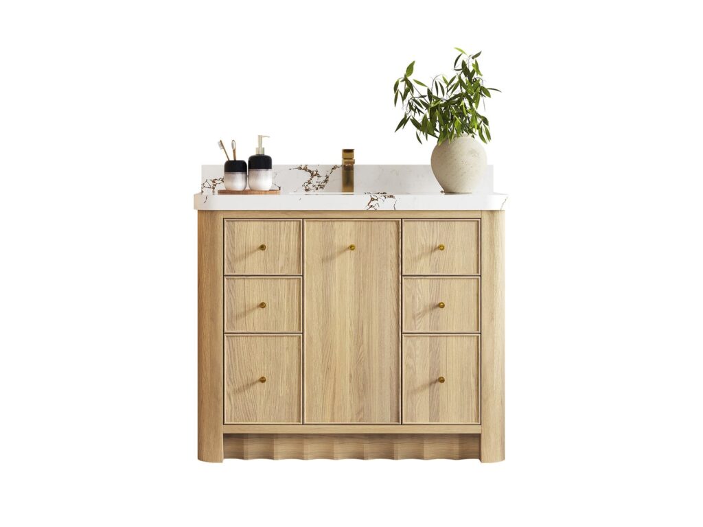 Orlando 42" Single Sink Vanity, Nordic White Oak