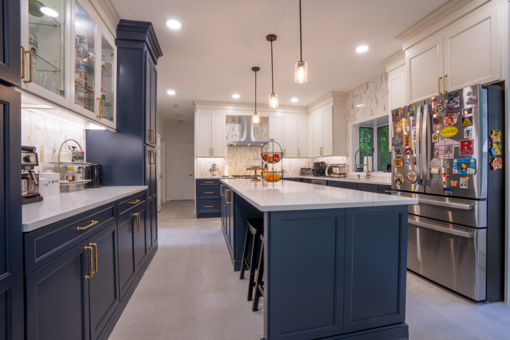 Deep Blue, Bright Kitchen | Kitchen Remodel in Boonton, NJ