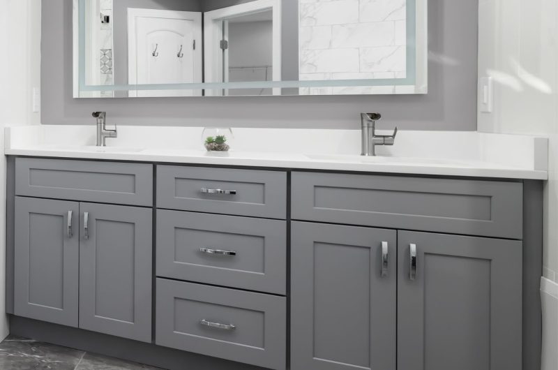 Fabuwood Bathroom Cabinet with white countertop